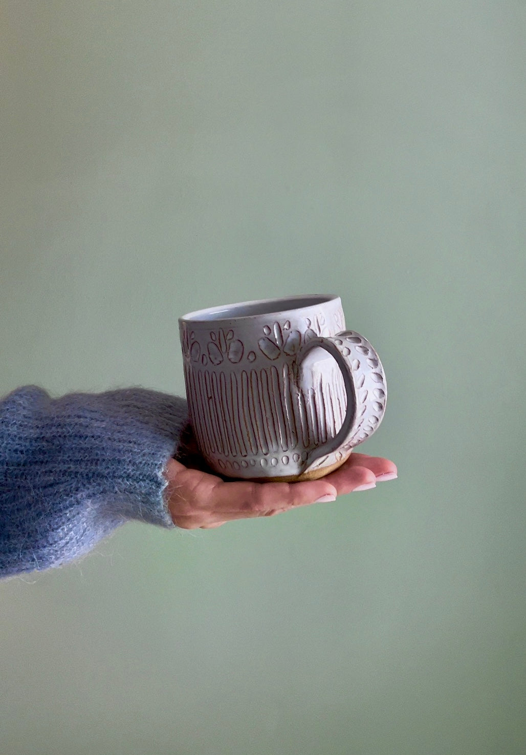 White Floral Mug