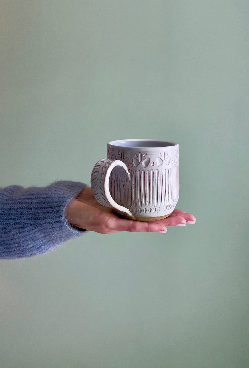 White Floral Mug